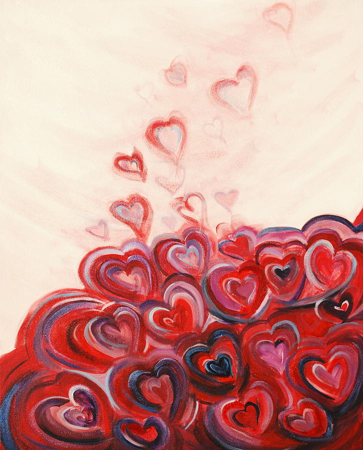 Hearts Given to God Painting by Deb Brown Maher