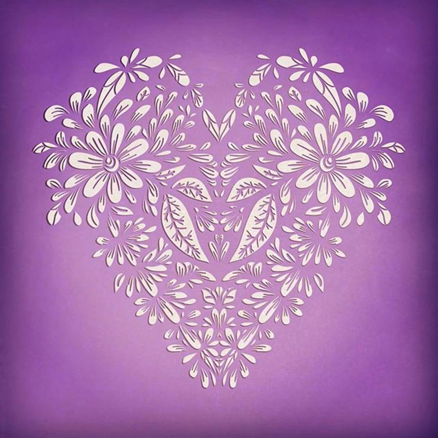 Flower Photograph - #hearts #heart #stylized #purple by Olga Strogonova