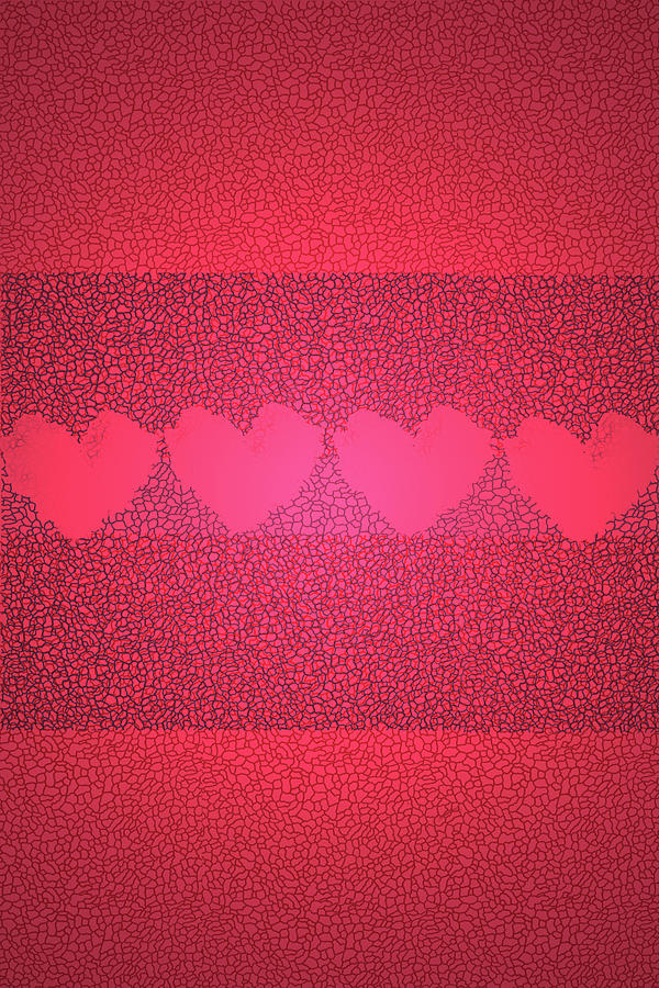 Valentines Day Digital Art - Hearts in Red by Chellie Bock