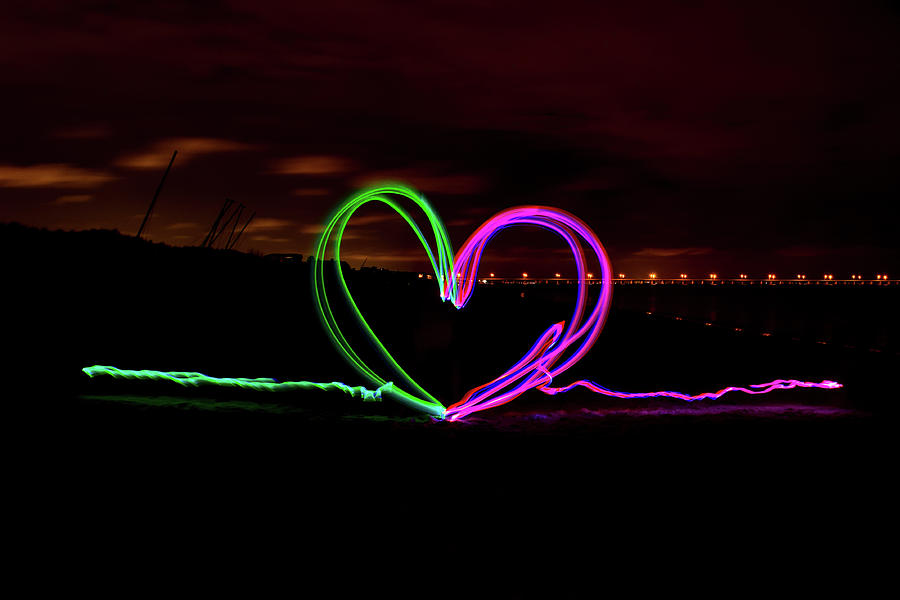Hearts in the Night Photograph by Nicole Lloyd