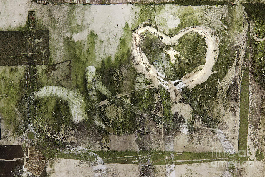 Hearts scribbled on a very dirty surface Photograph by Michal Boubin