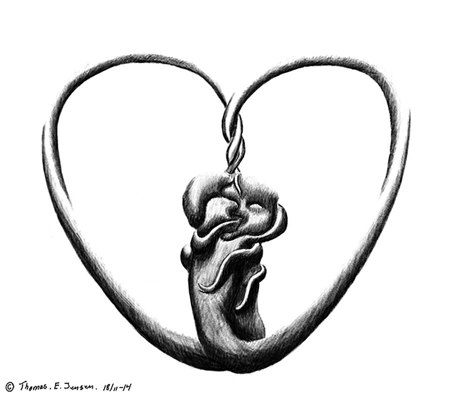 Hearts tangle Digital Art by ThomasE Jensen