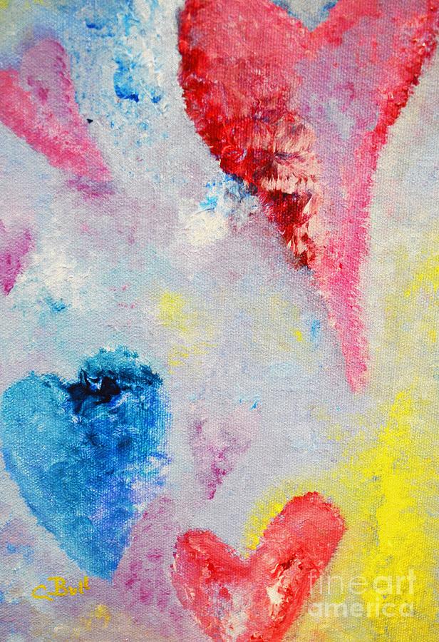Hearts With Love Painting by Claire Bull