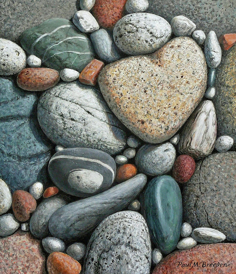 Beach Painting - Heartstones VI by Paul Breeden