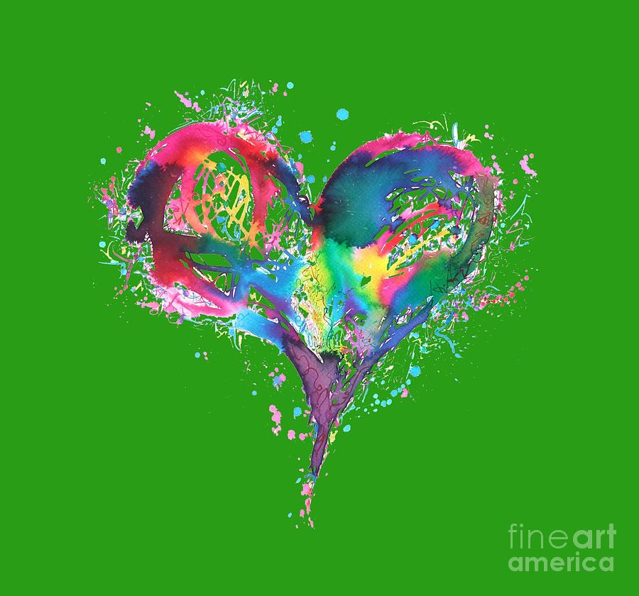 Hearts 6 T-shirt Painting by Herb Strobino
