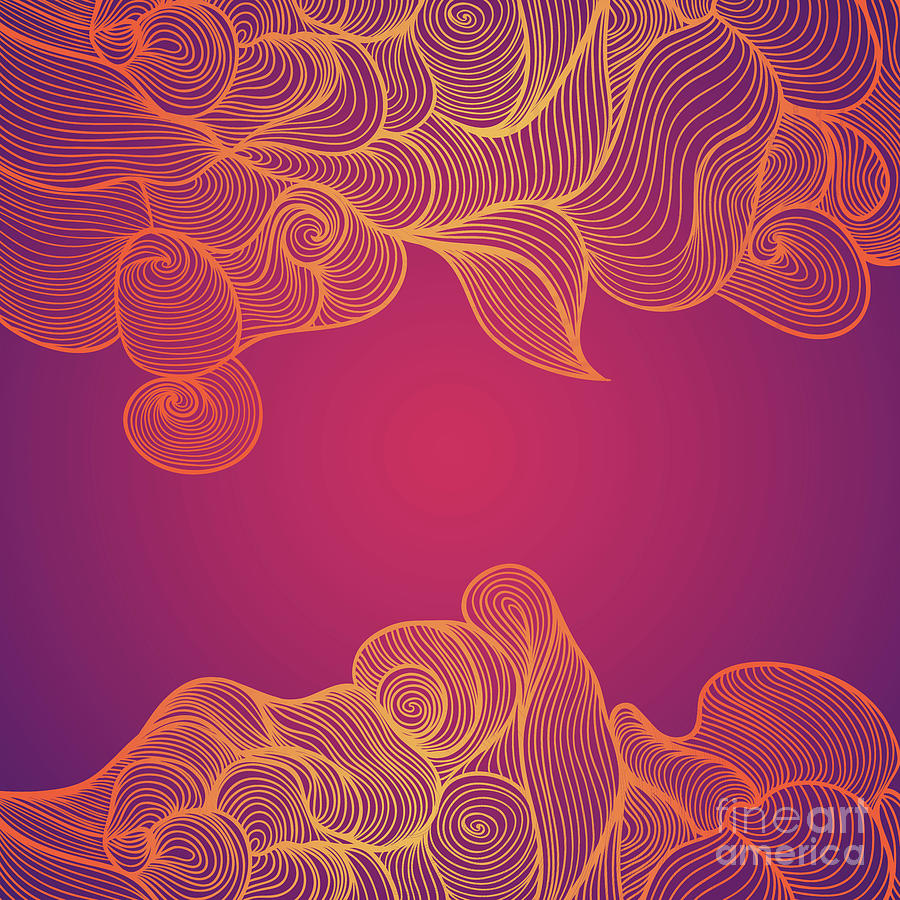 Abstract Digital Art - Heat Wave colorful illustrated abstract waves by Tina Lavoie