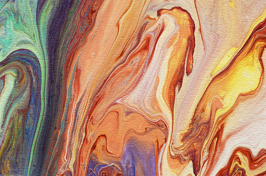 Heating Waves Abstract. Fluid Acrylic Painting Photograph by Jenny Rainbow
