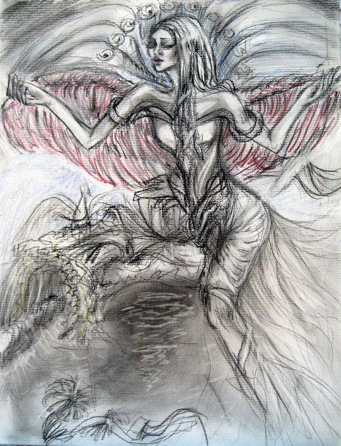 Heavenly Angel Drawing by Yelena Rubin