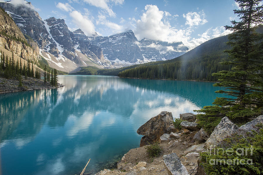 Heavenly Beautiful Lake Moraine On Banff National Park, Canada Photograph