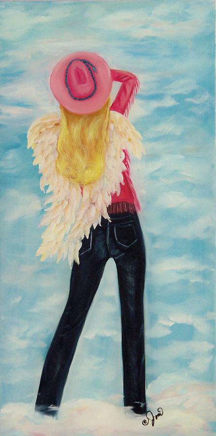 Heavenly Cowgirl Painting by Joni McPherson