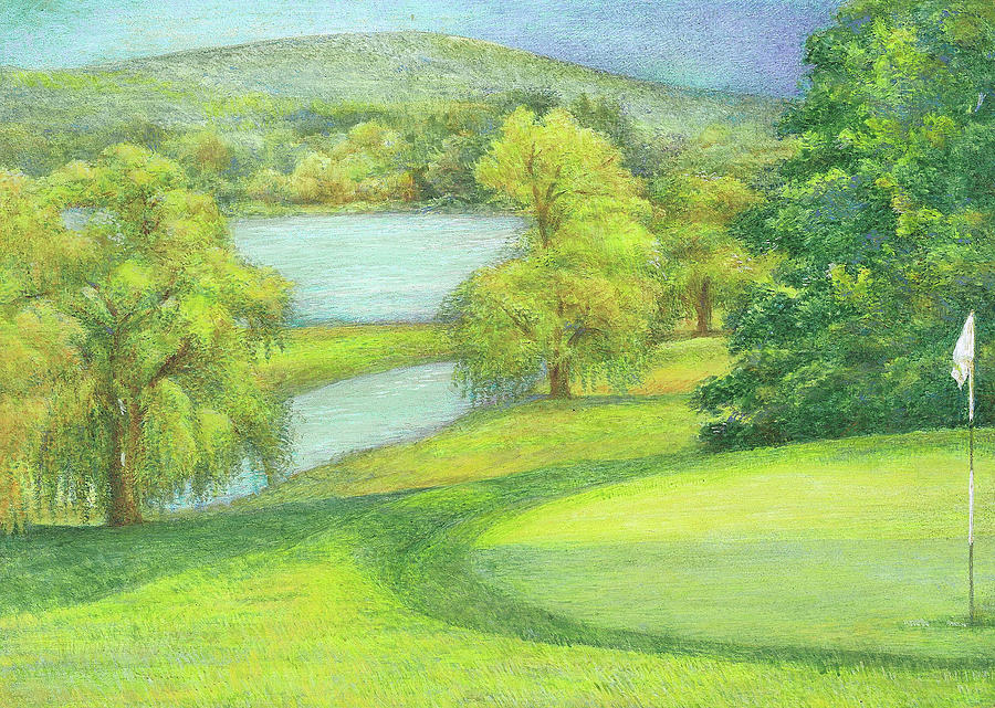 Heavenly Golf Day landscape Painting by Judith Cheng