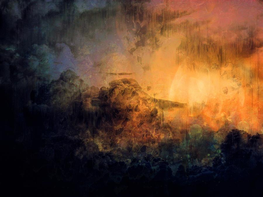 Abstract Digital Art - Heavenly light 2 - abstact art by Lilia S