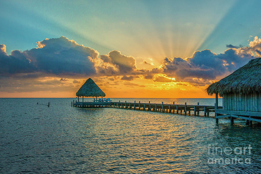 San Pedro Belize Photograph - Heavenly Sunrise by David Zanzinger