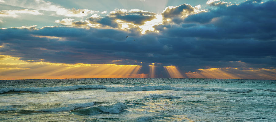 Heavenly Sunrise Panorama at Riviera Beach  Photograph by Lynn Bauer