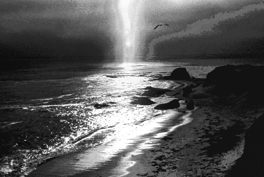 Heavens Light Black and White Photograph by Gary Brandes