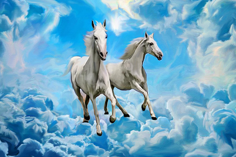 Horse Painting - Heavens by Michael Pancito