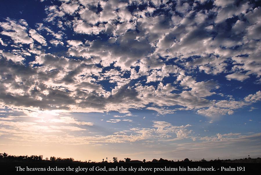 Tree Photograph - Heavens Sky with Psalm 19-1 Scripture by Matt Quest