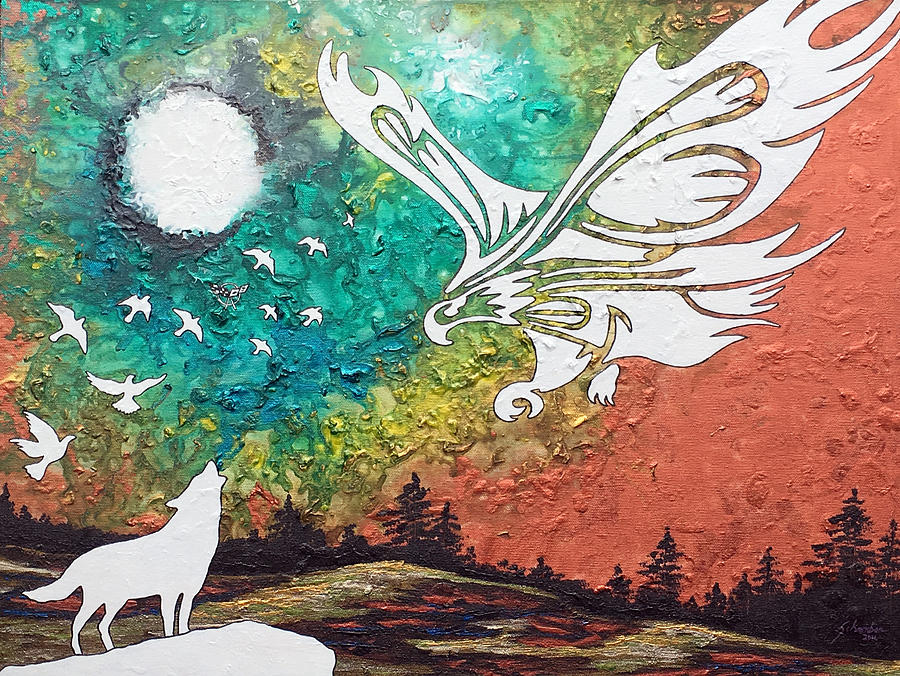 Eagle Painting - Heavens Sorrow by Amanda Schambon