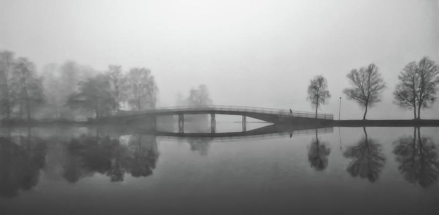 Heavy Fog Over The Gota Canal In Sweden Photograph by Mountain Dreams