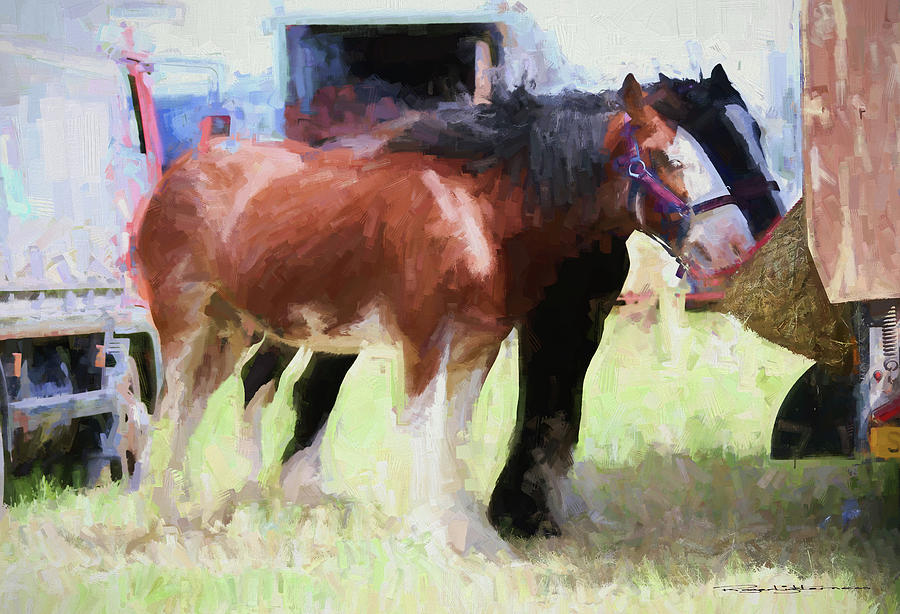 Heavy Horses Digital Art by Roger Lighterness