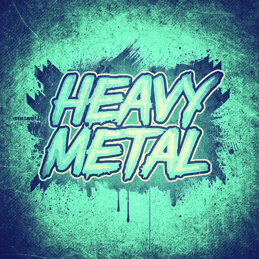 Heavy Metal Green Splatter Typo Design Digital Art