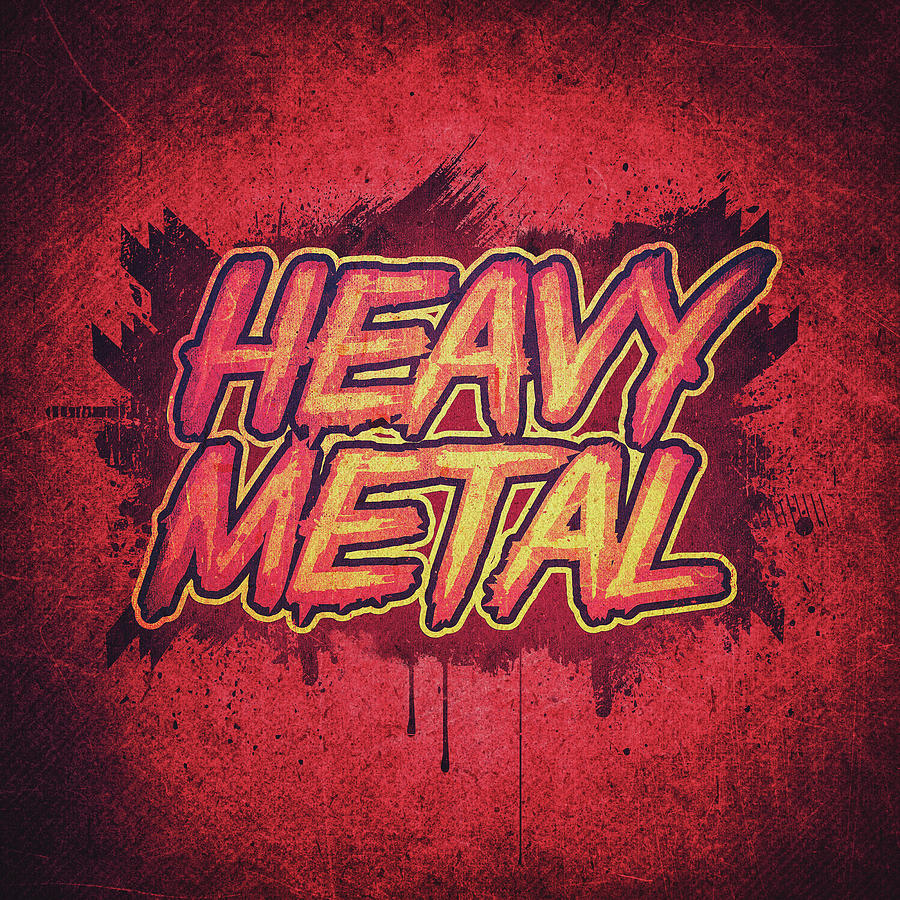 Heavy Metal Red Splatter Typo Design Digital Art