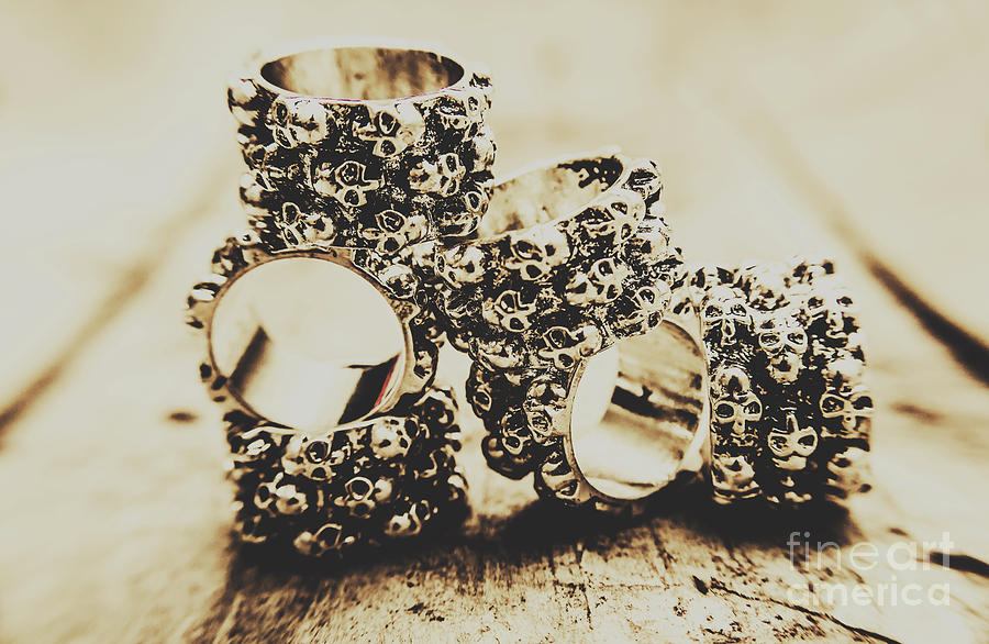 Heavy metal skull rings Photograph by Jorgo Photography