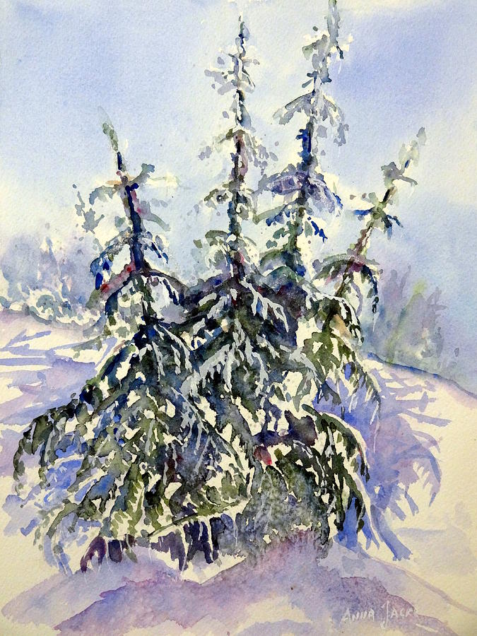 Heavy Snow in the Cascades Painting by Anna Jacke