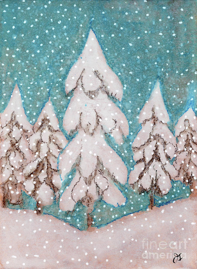 Heavy Snow Painting by Jackie Irwin