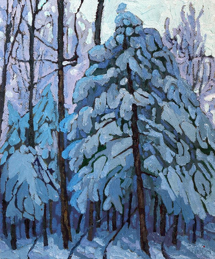Winter Painting - Heavy Snow March by Phil Chadwick