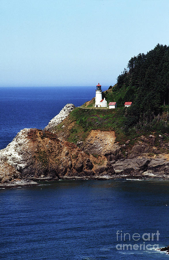 Lighthouse Photograph - Heceta Head Lighthouse, Oregon Coast 1989 by Monterey County Historical Society