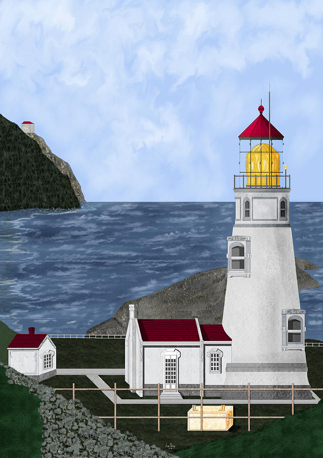 Lighthouse Painting - Heceta Head Oregon by Anne Norskog