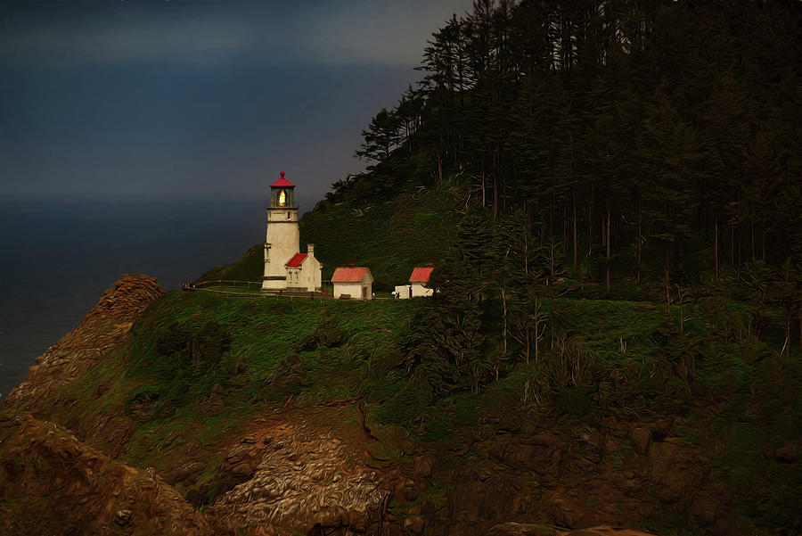 Architecture Photograph - Heceta Lighthouse by Maria Coulson