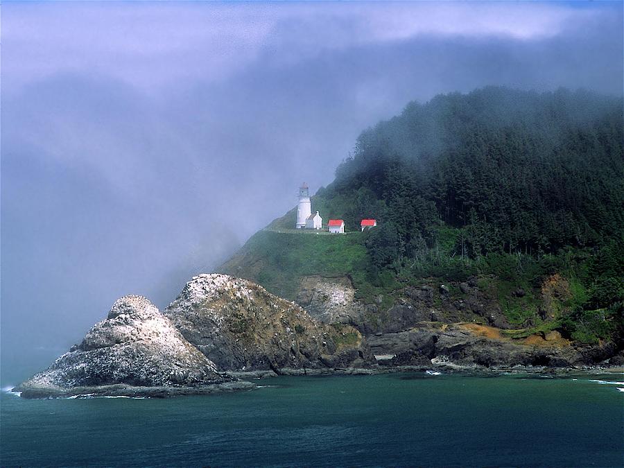 Hecta Head Lighthouse, Oregon Photograph by Marsha Williamson Mohr