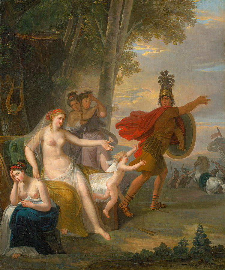 Hector Bidding Farewell To Andromache Painting by Adam Friedrich Oeser