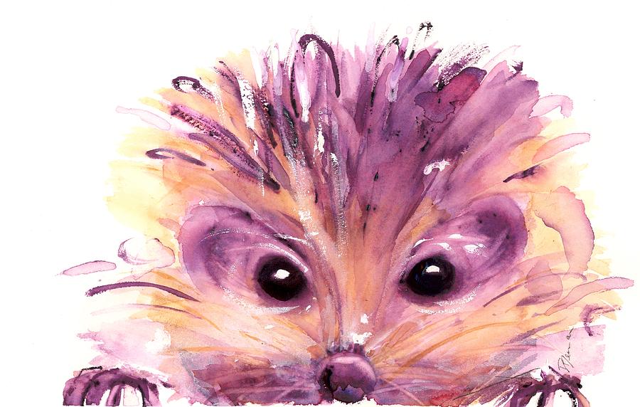 Hedgehog Painting by Dawn Derman