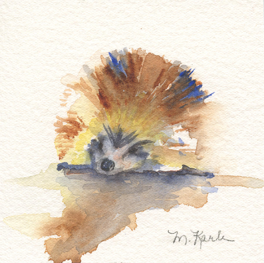 Hedgehog Painting by Marsha Karle