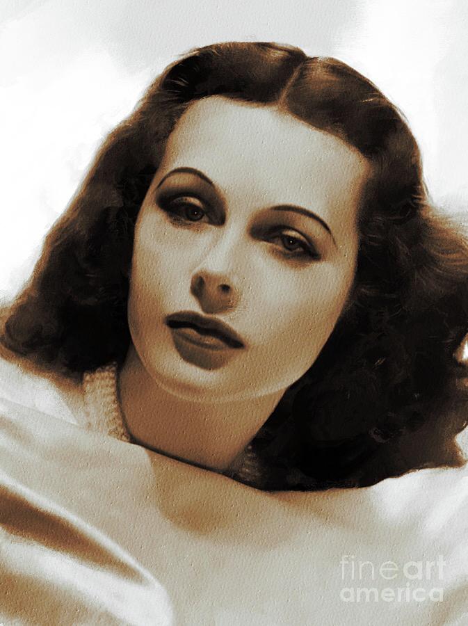 Hedy Lamarr, Hollywood Legends Painting by Esoterica Art Agency - Fine ...