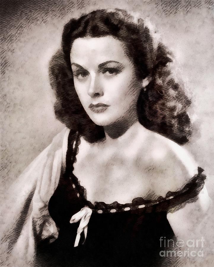 Hedy Lamarr, Vintage Actress By John Springfield Painting