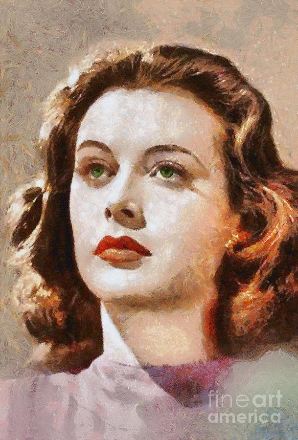 Hedy Lamarr, Vintage Hollywood Actress Painting by Esoterica Art Agency ...