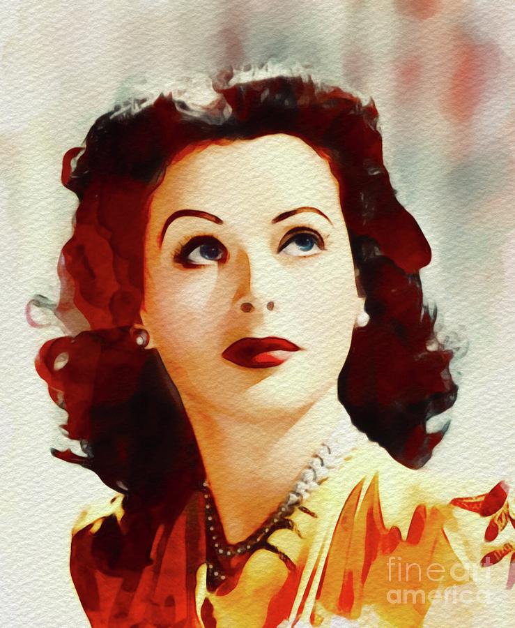 Hedy Lamarr, Vintage Movie Star Painting by Esoterica Art Agency - Fine ...