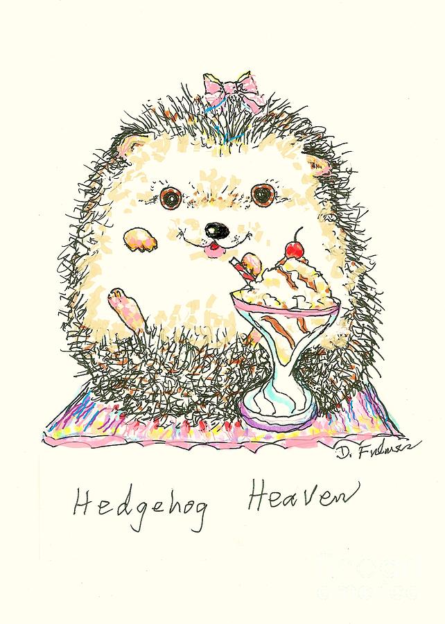 Hedgehog Heaven Mixed Media by Denise F Fulmer