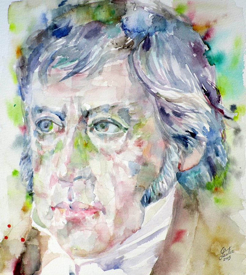 HEGEL - watercolor portrait Painting by Fabrizio Cassetta