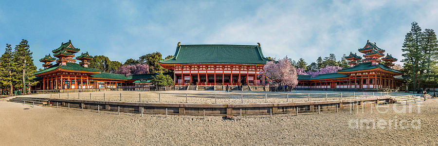 Heian Jingu Shrine Japan Panorama I Photograph by Karen Jorstad
