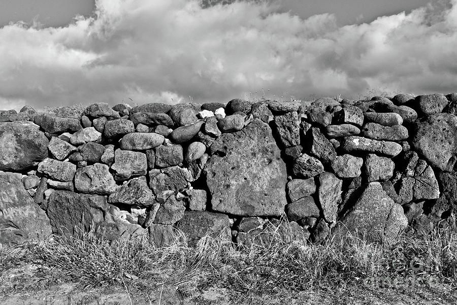 Heiau Wall in BW Photograph by Craig Wood