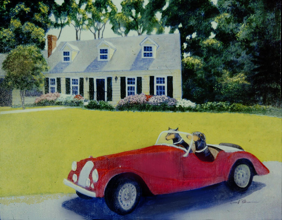 Heidi And gretl Steal A Ride Painting by David Zimmerman