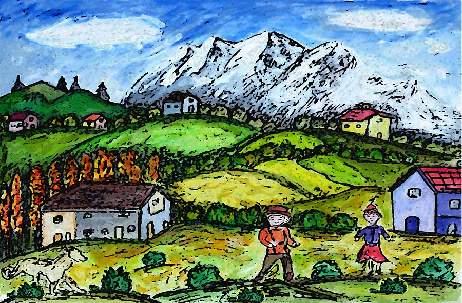 Heidi Country Painting by Monica Engeler