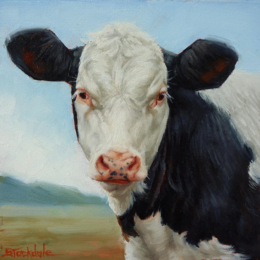 Heifer Calf Mini Painting  Painting by Margaret Stockdale