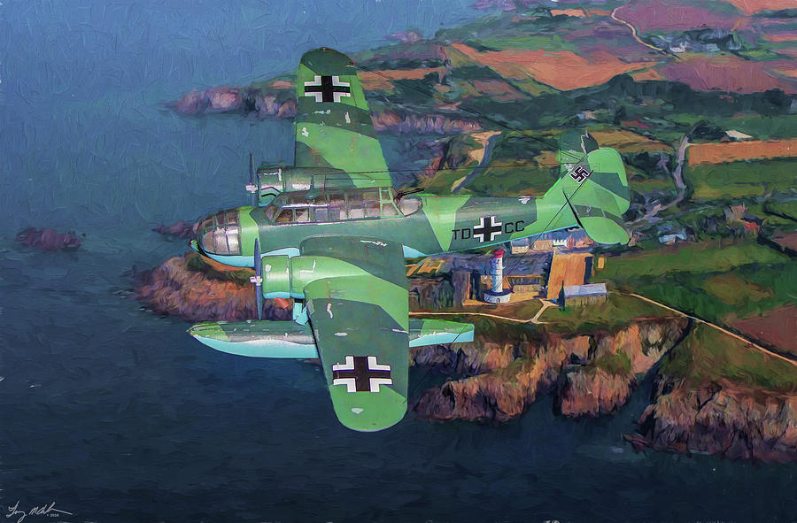 Heinkel He 115 Digital Art - Heinkel He 115 - Oil by Tommy Anderson