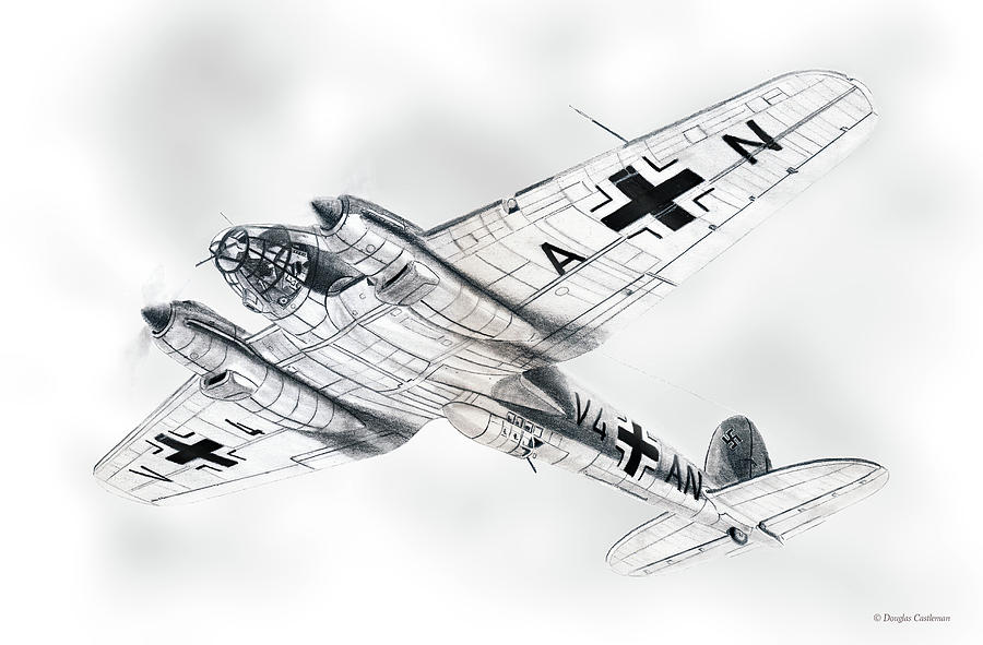 Heinkel He111 H-2 Drawing by Douglas Castleman